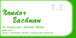 nandor bachman business card